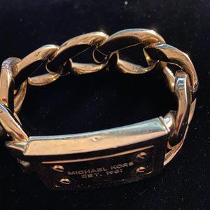 Michael Kors Gold Tone Bold Chain Logo Bracelet